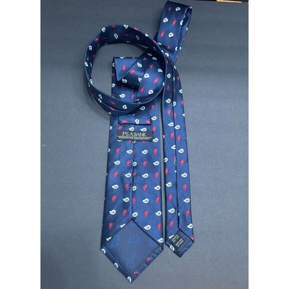 Jos. A. Bank Executive Collection Navy Paisley Silk Tie – 100% Silk, Handmade - Picture 2 of 4